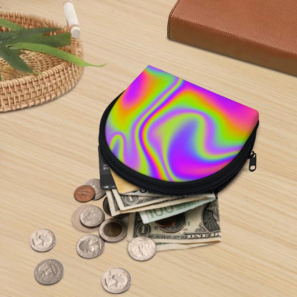 Abstract Holographic Trippy Print Coin Purse