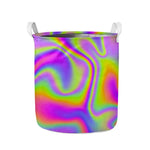 Abstract Holographic Trippy Print Collapsible Laundry Basket