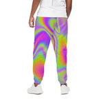 Abstract Holographic Trippy Print Cotton Pants