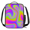 Abstract Holographic Trippy Print Crossbody Lunch Bag