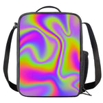 Abstract Holographic Trippy Print Crossbody Lunch Bag