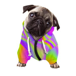Abstract Holographic Trippy Print Dog Zip Up Hoodie