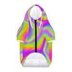 Abstract Holographic Trippy Print Dog Zip Up Hoodie