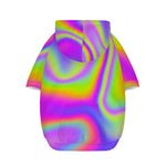 Abstract Holographic Trippy Print Dog Zip Up Hoodie