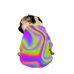 Abstract Holographic Trippy Print Dog Zip Up Jacket