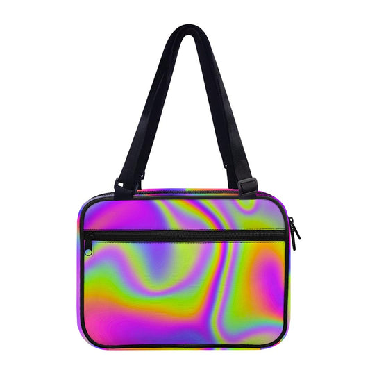 Abstract Holographic Trippy Print Double Strap Bible Bag