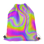 Abstract Holographic Trippy Print Drawstring Bag