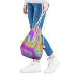 Abstract Holographic Trippy Print Drawstring Bag