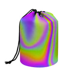 Abstract Holographic Trippy Print Drawstring Makeup Bag