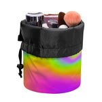 Abstract Holographic Trippy Print Drawstring Makeup Bag