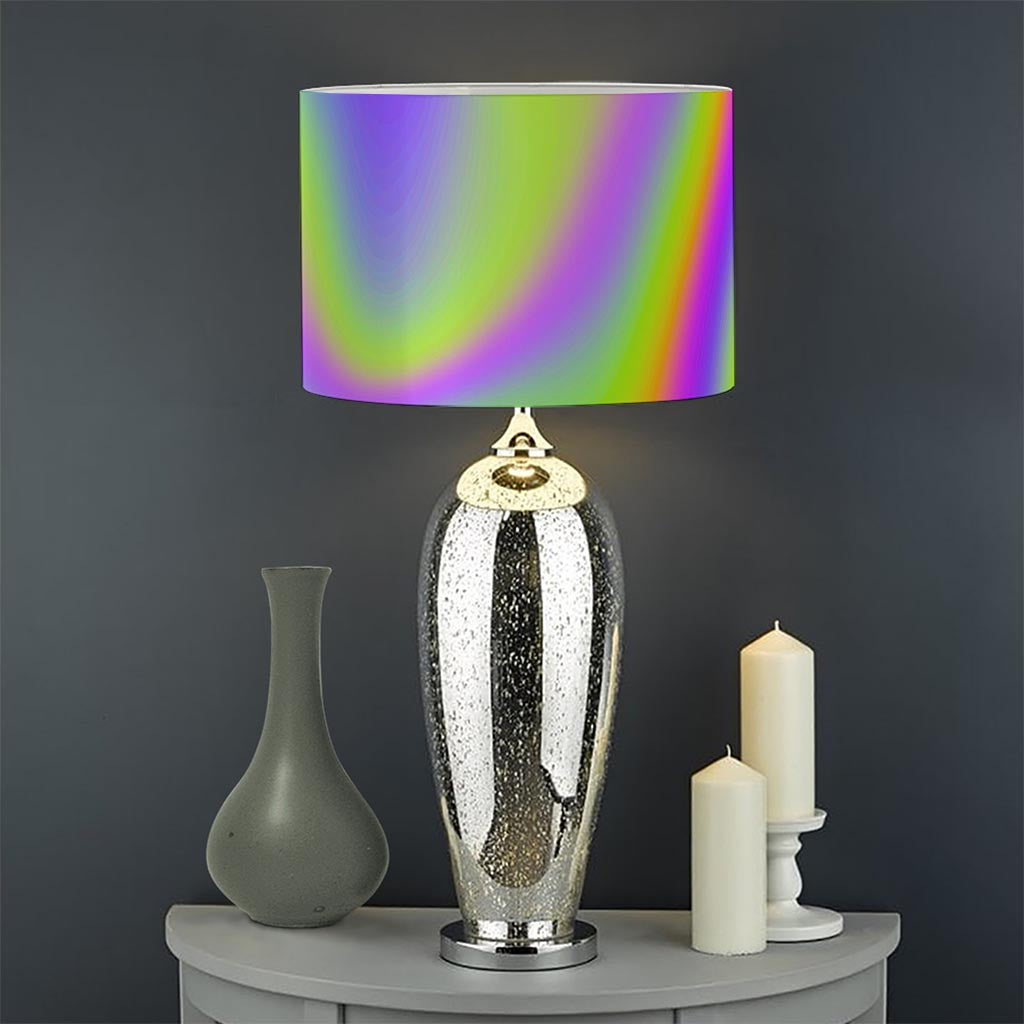 Abstract Holographic Trippy Print Drum Lamp Shade