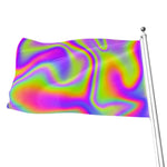 Abstract Holographic Trippy Print Flag