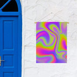 Abstract Holographic Trippy Print Garden Flag