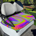 Abstract Holographic Trippy Print Golf Cart Seat Cover