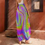 Abstract Holographic Trippy Print Harem Pants