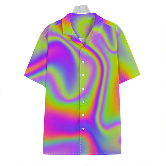 Abstract Holographic Trippy Print Hawaiian Shirt
