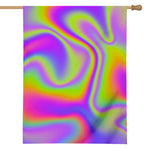 Abstract Holographic Trippy Print House Flag