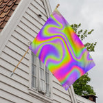 Abstract Holographic Trippy Print House Flag