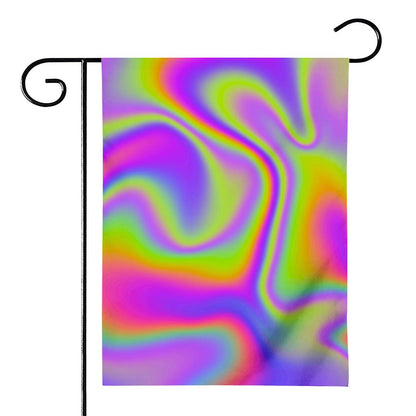 Abstract Holographic Trippy Print House Flag