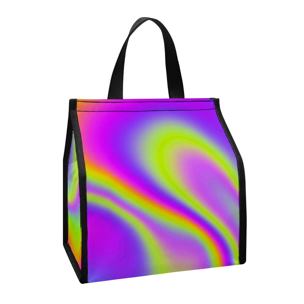 Abstract Holographic Trippy Print Insulated Lunch Tote