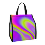 Abstract Holographic Trippy Print Insulated Lunch Tote