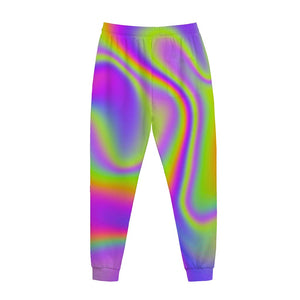 Abstract Holographic Trippy Print Jogger Pants