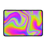 Abstract Holographic Trippy Print Kitchen Mat