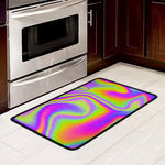 Abstract Holographic Trippy Print Kitchen Mat