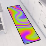 Abstract Holographic Trippy Print Long Kitchen Mat