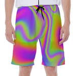 Abstract Holographic Trippy Print Men's Beach Shorts