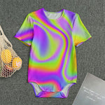 Abstract Holographic Trippy Print Men's Bodysuit
