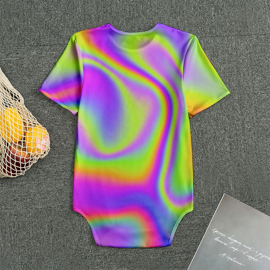 Abstract Holographic Trippy Print Men's Bodysuit
