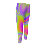 Abstract Holographic Trippy Print Men's Compression Pants