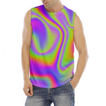 Abstract Holographic Trippy Print Men's Fitness Tank Top