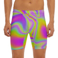 Abstract Holographic Trippy Print Men's Long Boxer Briefs