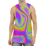 Abstract Holographic Trippy Print Men's Muscle Tank Top