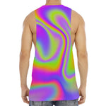 Abstract Holographic Trippy Print Men's Muscle Tank Top
