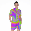 Abstract Holographic Trippy Print Men's Romper