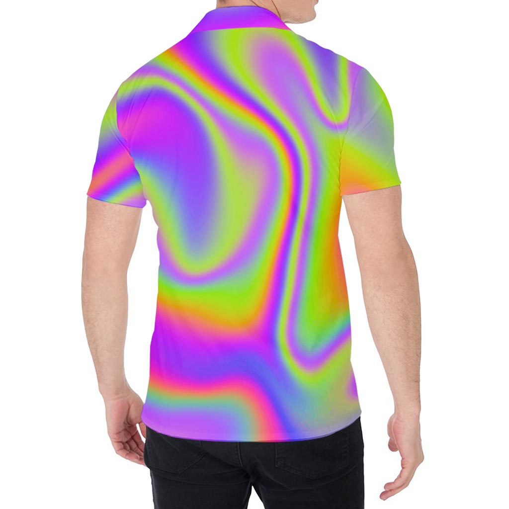 Abstract Holographic Trippy Print Men's Shirt