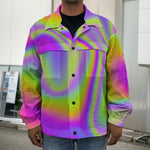 Abstract Holographic Trippy Print Men's Shirt Jacket