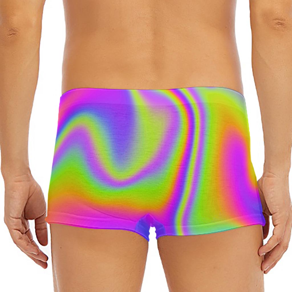 Abstract Holographic Trippy Print Men's Short Boxer Briefs