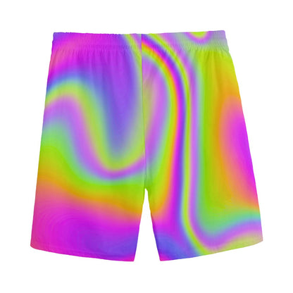 Abstract Holographic Trippy Print Men's Sports Shorts