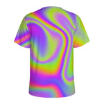 Abstract Holographic Trippy Print Men's Sports T-Shirt