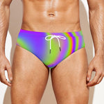 Abstract Holographic Trippy Print Men's Swim Briefs