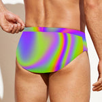 Abstract Holographic Trippy Print Men's Swim Briefs