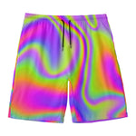 Abstract Holographic Trippy Print Men's Swim Trunks