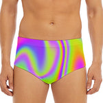 Abstract Holographic Trippy Print Men's Triangle Swim Briefs