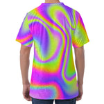 Abstract Holographic Trippy Print Men's Velvet T-Shirt
