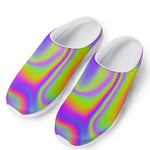 Abstract Holographic Trippy Print Mesh Casual Shoes