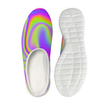Abstract Holographic Trippy Print Mesh Casual Shoes